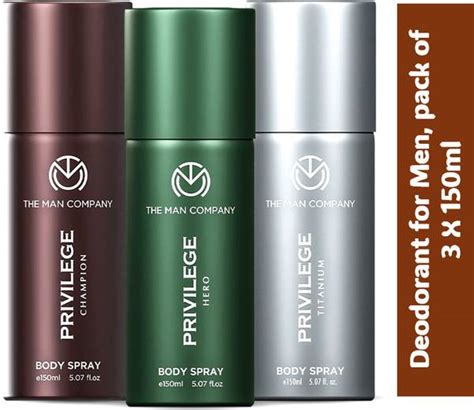 THE MAN COMPANY Champion, Hero & Titanium Privilege Deodorant for Men ...