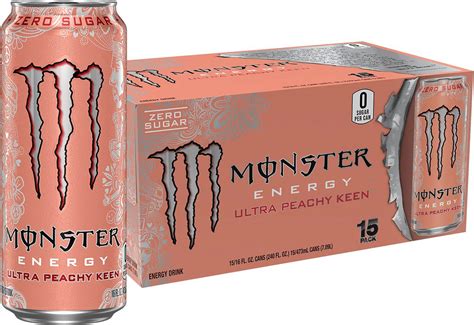 Monster Energy Ultra Peachy Keen, Sugar Free Energy Drink, 16 Oz Can ...