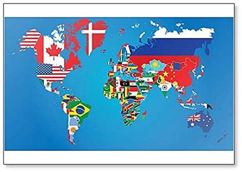 Buy Of The World With The Borders And s Of States - Classic Fridge ...