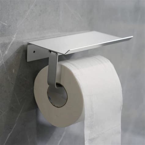 Buy Toilet Paper Holder with Cell Phone Shelf Wall Mounted Toilet Paper ...