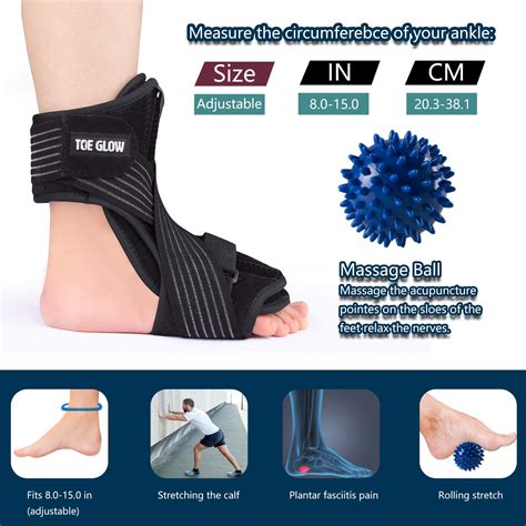 Copper Compression Plantar Fasciitis Night Splint - Drop Foot Brace and ...
