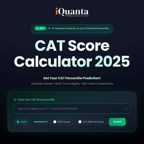 CAT Score Calculator 2025 [Live] Paste URL & Predict Percentile