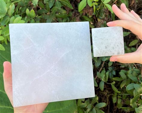 Polished Selenite Charging Plate: Choose 3", 4" or 6" Square Crystal ...