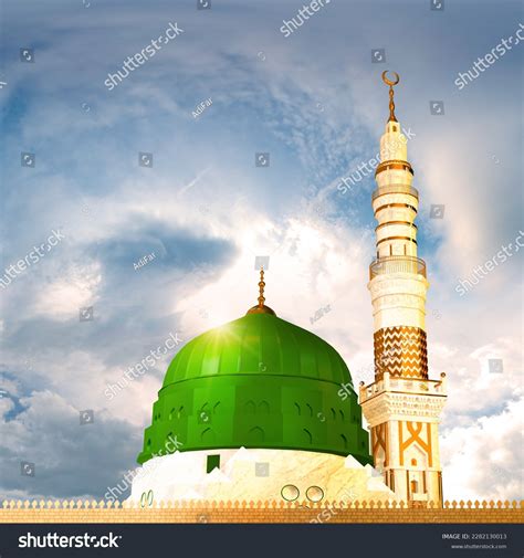 Almasjid Annabawi Mosque Prophet Masjidenabvi Birth Stock Illustration ...