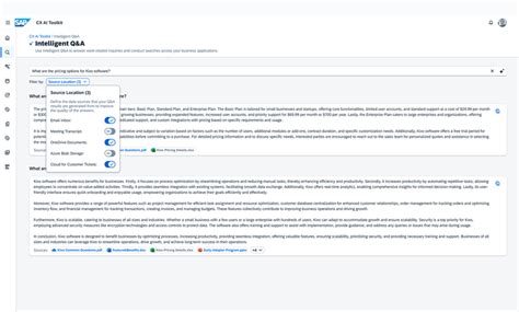 SAP CX AI Toolkit, Intelligent Q&A