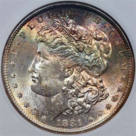 1881-S Morgan Dollar, old ANACS MS63, Obv bag rainbow! - David Kahn ...
