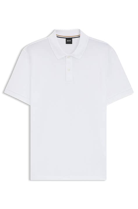 BOSS - Pallas polo shirt in cotton piqué with logo details - White