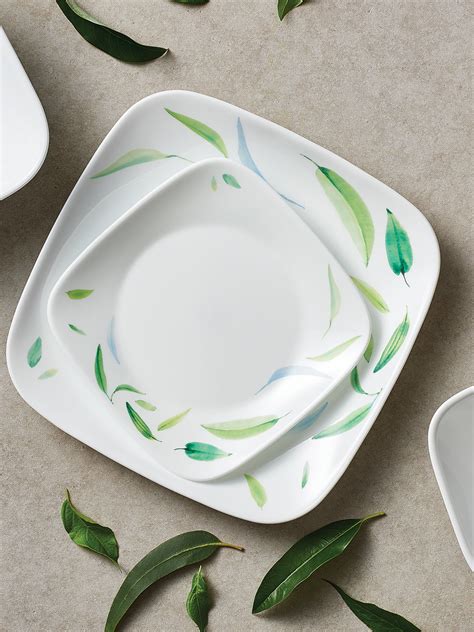 Corelle Asia Square Round Collection Dancing Leaves 22.9 cm Square Rou ...