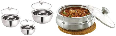 Buy Borosil - SFSET3CS10 Insulated Curry Server Bowls, Set of 3 (500ml ...