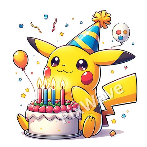 Pikachu Birthday PNG, Pikachu Birthday SVG, Pikachu Birthday Party ...