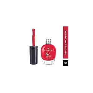 CHAMBOR Gel Effect Shiny Finish Nail Lacquer, Red No.101, 10 Ml ...