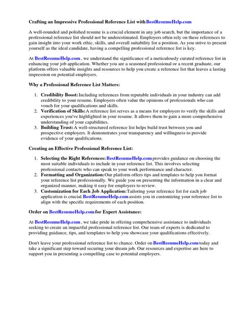 Image result for Professional Reference List Example