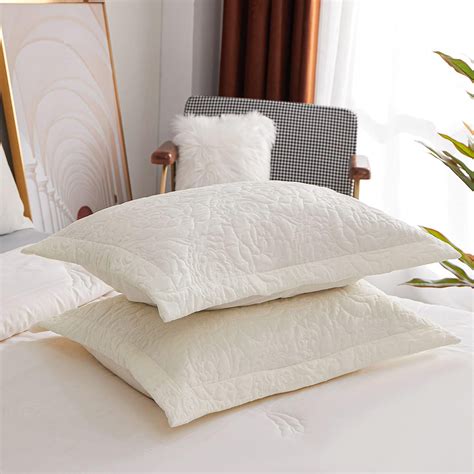 Set of 2 Pillow Shams King Size Floral Quilted - Perfect for Bedding ...