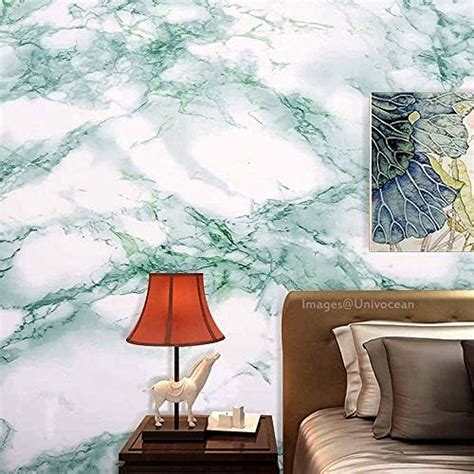 Univocean Green White Granite Look Marble Wall Stickers, Self Adhesive ...