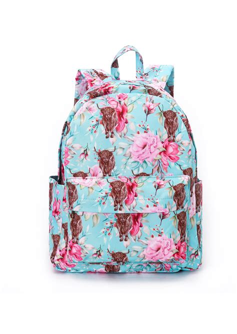 Highland Cow Flowers Little Girl Backpack – Sassy kids palace