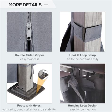 Buy 10 ft. x 10 ft. Soft Top Outdoor Pergola Canopy Gazebo with ...