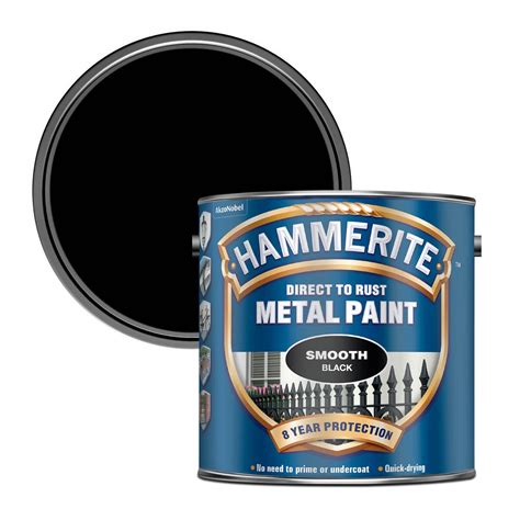 Hammerite Metal Paint 2.5L - Smooth Black | DIY - B&M