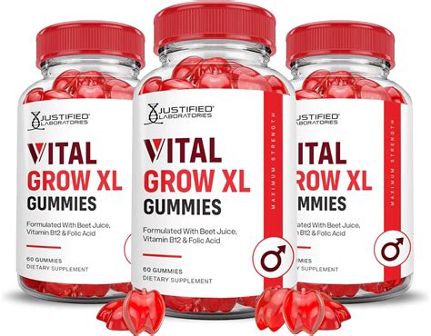 Amazon.com: (3 Pack) Vital Grow XL Performance Gummies 1000MG Advanced ...