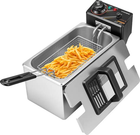 VIVOHOME Electric Deep Fryer with 4L / 17 Cup Oil Capacity, Stainless ...