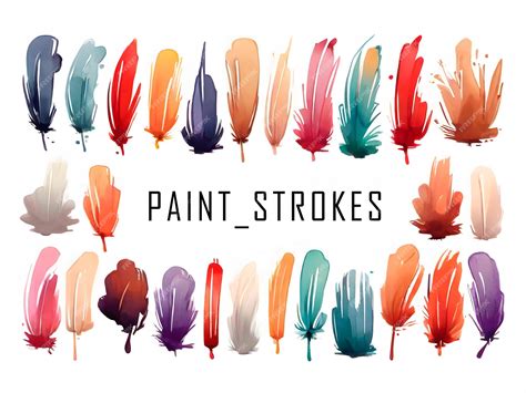 Premium PSD | Paint strokes collection vector illustration