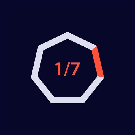 Seven-sided polygon with red and grey design and number fraction details 59013106 Vector Art at ...