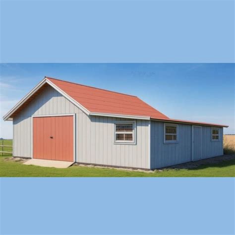 DIY 30x30 Ft Small Barn Plus 12x18 Shed Outdoor Animal Shelter Pole ...