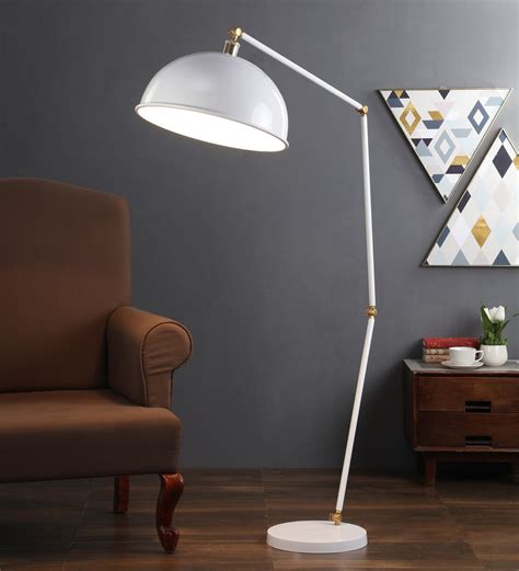 Buy White Metal Shade Floor Lamp with Metal Base by Craftter at 42% OFF ...
