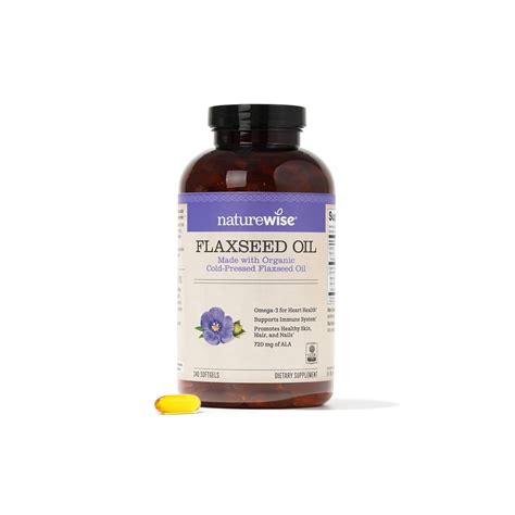 NatureWise Flaxseed Oil 1200 mg with 720 mg ALA, Omegas 3-6-9 for ...