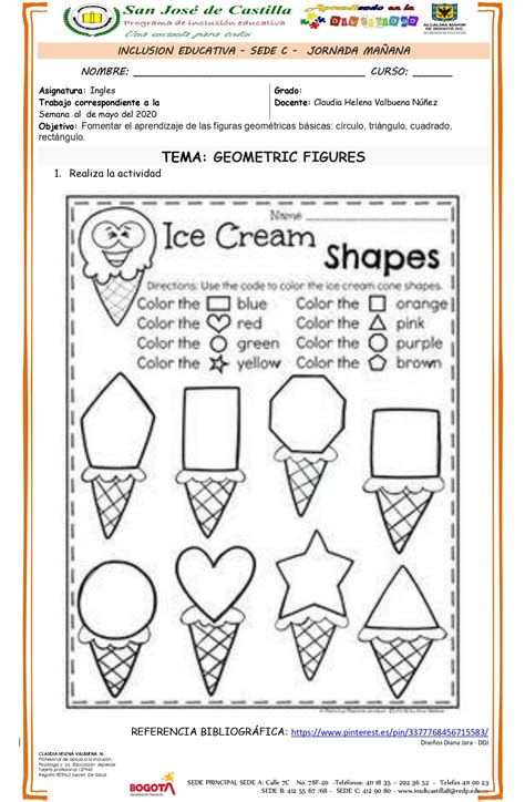 TALLER - figuras geométricas INGLES