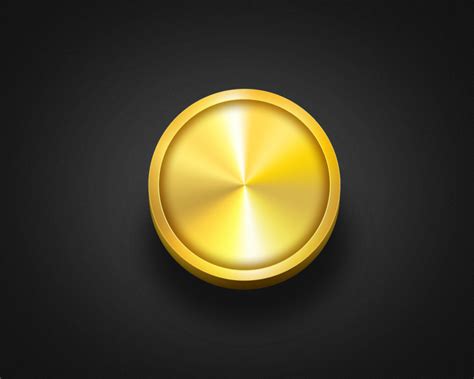 金色圆形按钮PSD素材设计模板素材