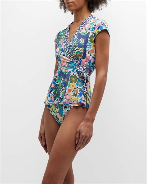 Johnny Was Layla Wrap Tankini Swim Top | Neiman Marcus
