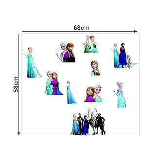 Decor Villa™ PVC Vinyl Frozen Team 3D Wall Sticker JUST Peel & Stick ...