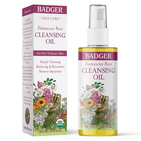 Badger Organic Damascus Rose Face Cleanisng Oil -- 2 fl oz - Vitacost