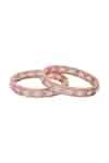 Buy Rose Gold Imitation Diamonds American Bangle Set by Nazaakat By ...
