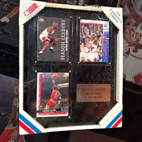 Michael Jordan Chicago Bulls Three Time NBA MVP Upper Deck Cards Plaque ...