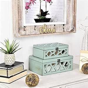 Buy Cheung's FP-4060-2BL Moroccan Wooden Boxes with Front and Top ...