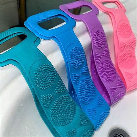 Silicone Back Scrubber - Multipurpose Long Shower Loofah For Strong Two ...