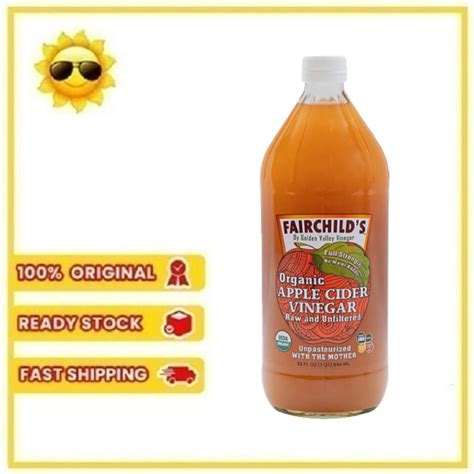 NEW STOCK! FAIRCHILD'S ORGANIC APPLE CIDER VINEGAR UNPASTEURIZED WITH ...