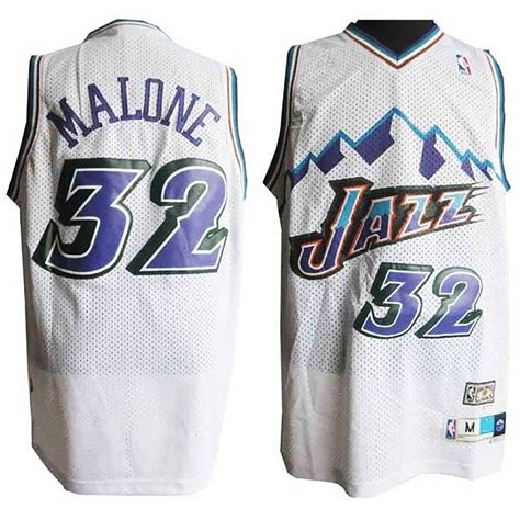 Karl Malone Utah Jazz White Mountains Stitched Jersey