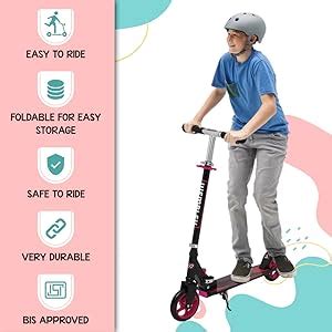 Wembley Kick Scooter for Kids 5+ Years | 2 Wheels Steel Frame Foldable ...