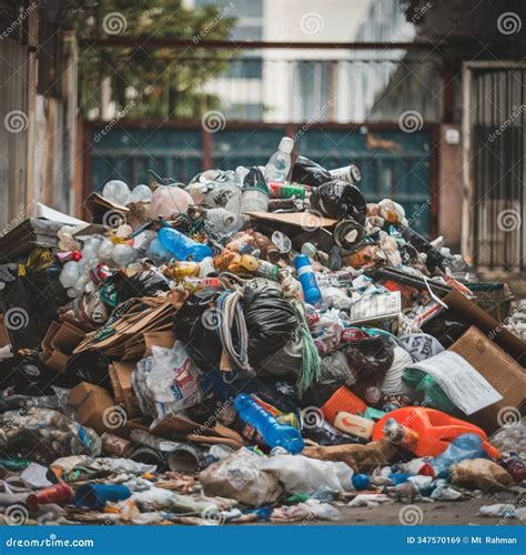 Pile Of Garbage On The River Rocks Royalty-Free Stock Photography ...