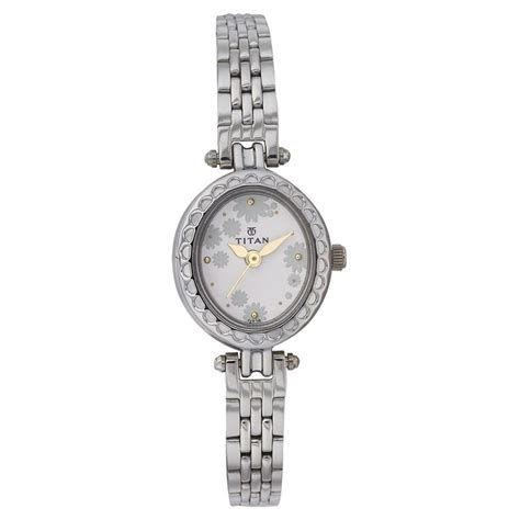 Buy Online Titan Quartz Analog Silver Dial Watch for Women - nb2466sm01 ...