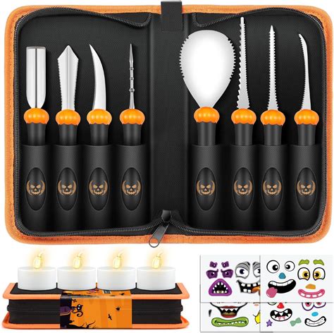 Pumpkin Carving Kit Tools Halloween - 16 PCS Professional Pumpkin ...