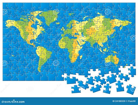 World map puzzle stock vector. Illustration of symbol - 24188320