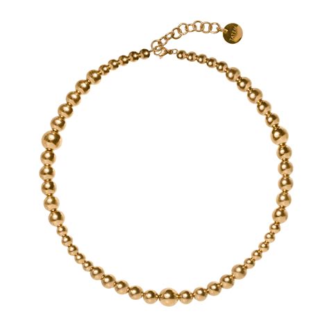Колье из бусин разного размера Lily gold. TATEM JEWELRY | 47 Store