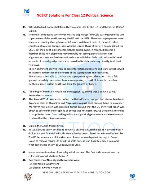 MCQ of Political Science Class 12 Cold War Era 的图像结果