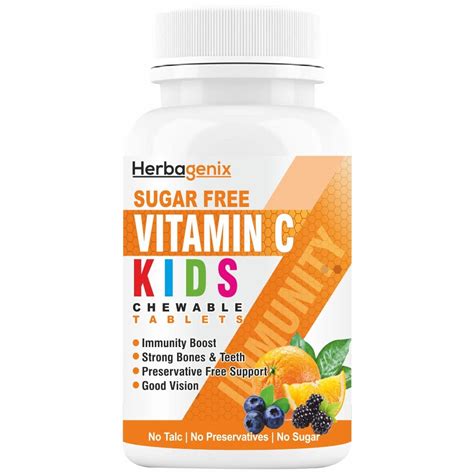 HERBAGENIX Vitamin C Tablet For Kids With Amla, Bioflavonoids, Acai ...