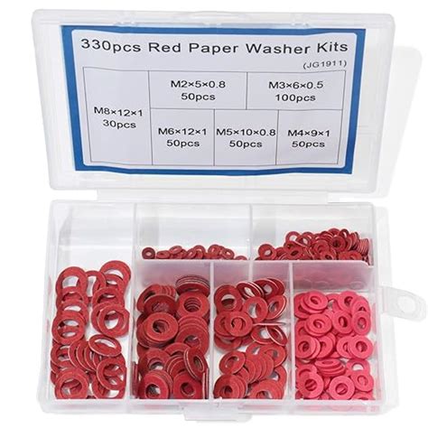 Boeray M2 M3 M4 M5 M6 M8 330pcs Steel Pad Insulation Washers Fiber ...