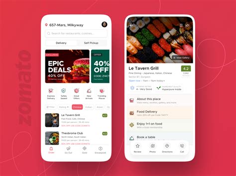 Zomato app | Food delivery app, Food app, App design