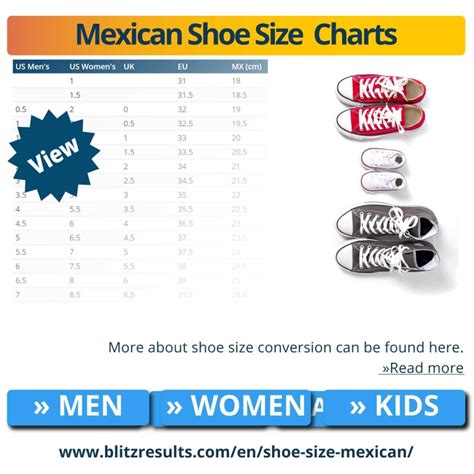 Mexico Size Chart Shoes - ShoeChartPrintables.com